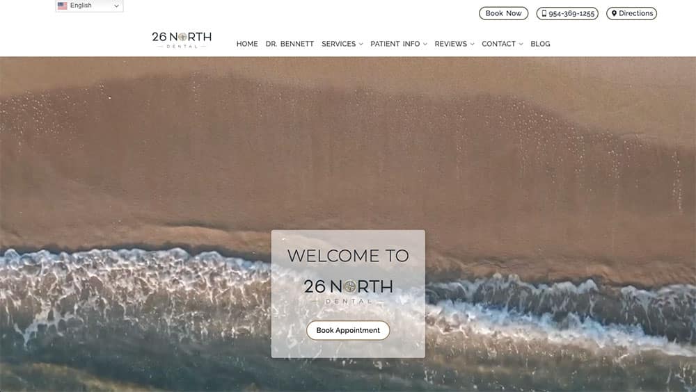 26 North Dental - Website design for a dentist in Parkland, Florida