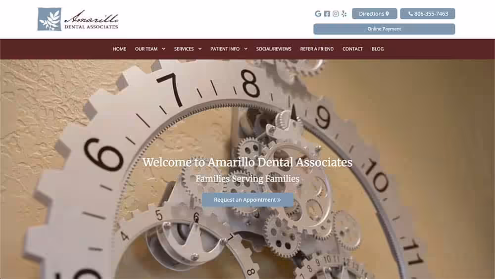 Amarillo Dental Associates - Website design for a dentist in Amarillo, TX