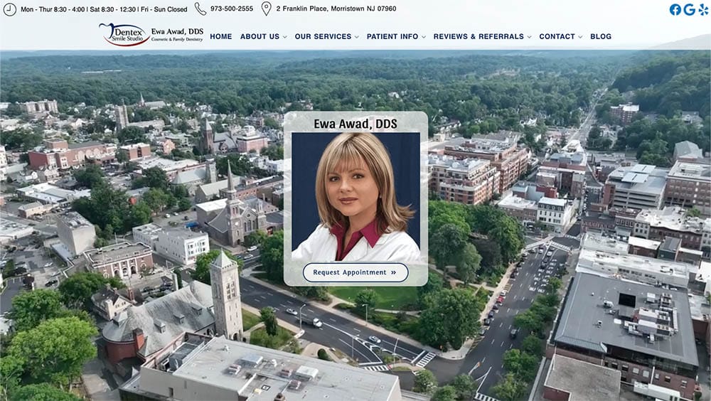 Dentex Smile Studio - Website design for a dentist in Morristown, NJ