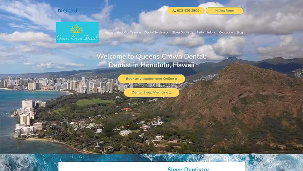 Queens Crown Dental - Website design for a dentist in Honolulu, HI
