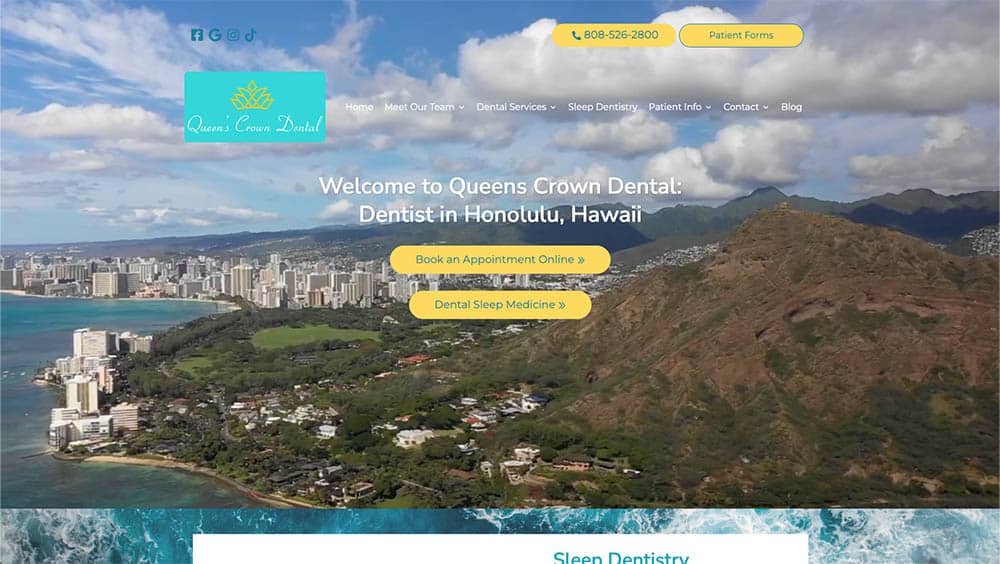 Queens Crown Dental - Website design for a dentist in Honolulu, HI