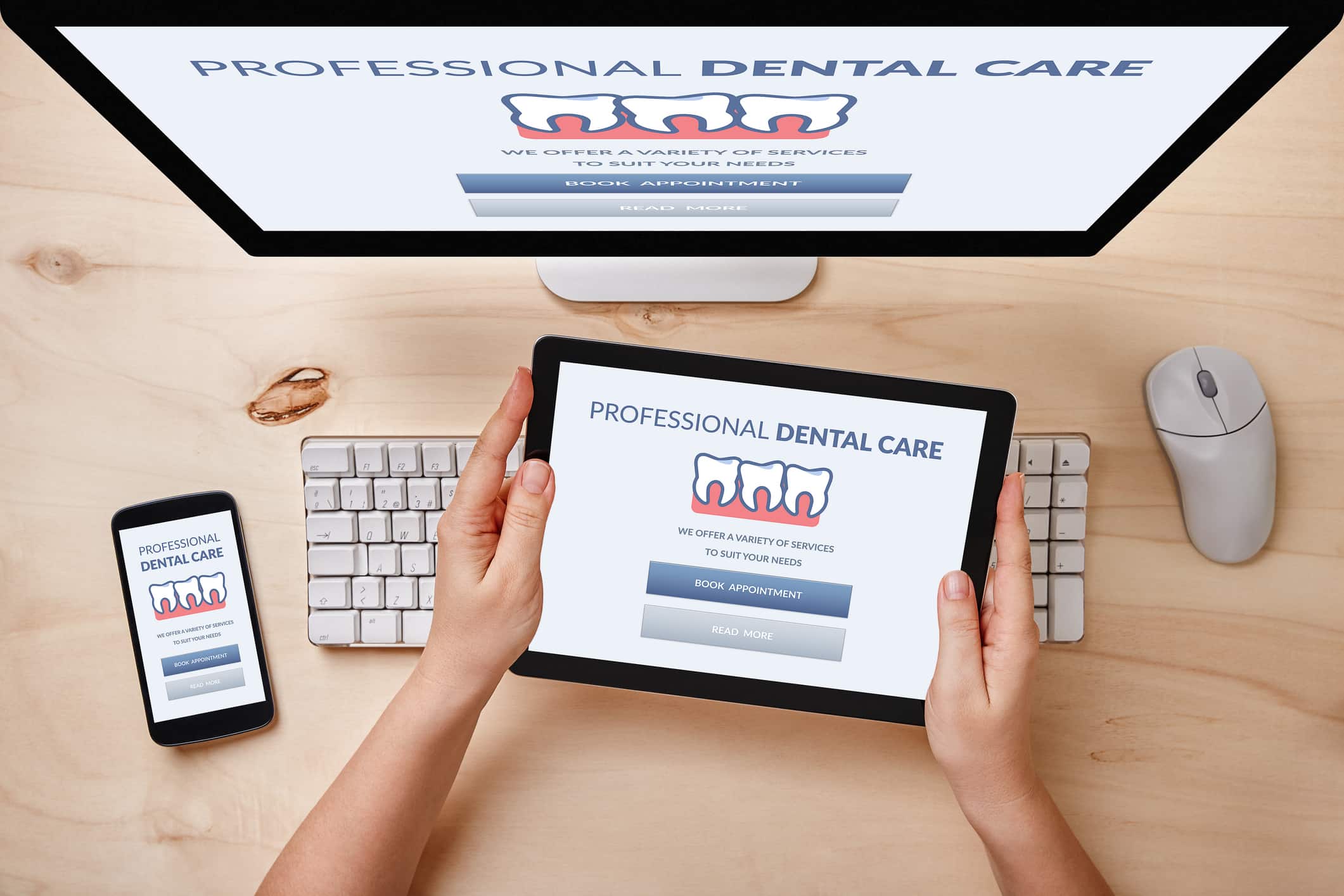 Dental care concept on responsive devices