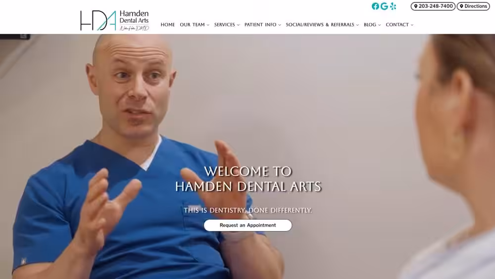 Hamden Dental Arts Website Screenshot