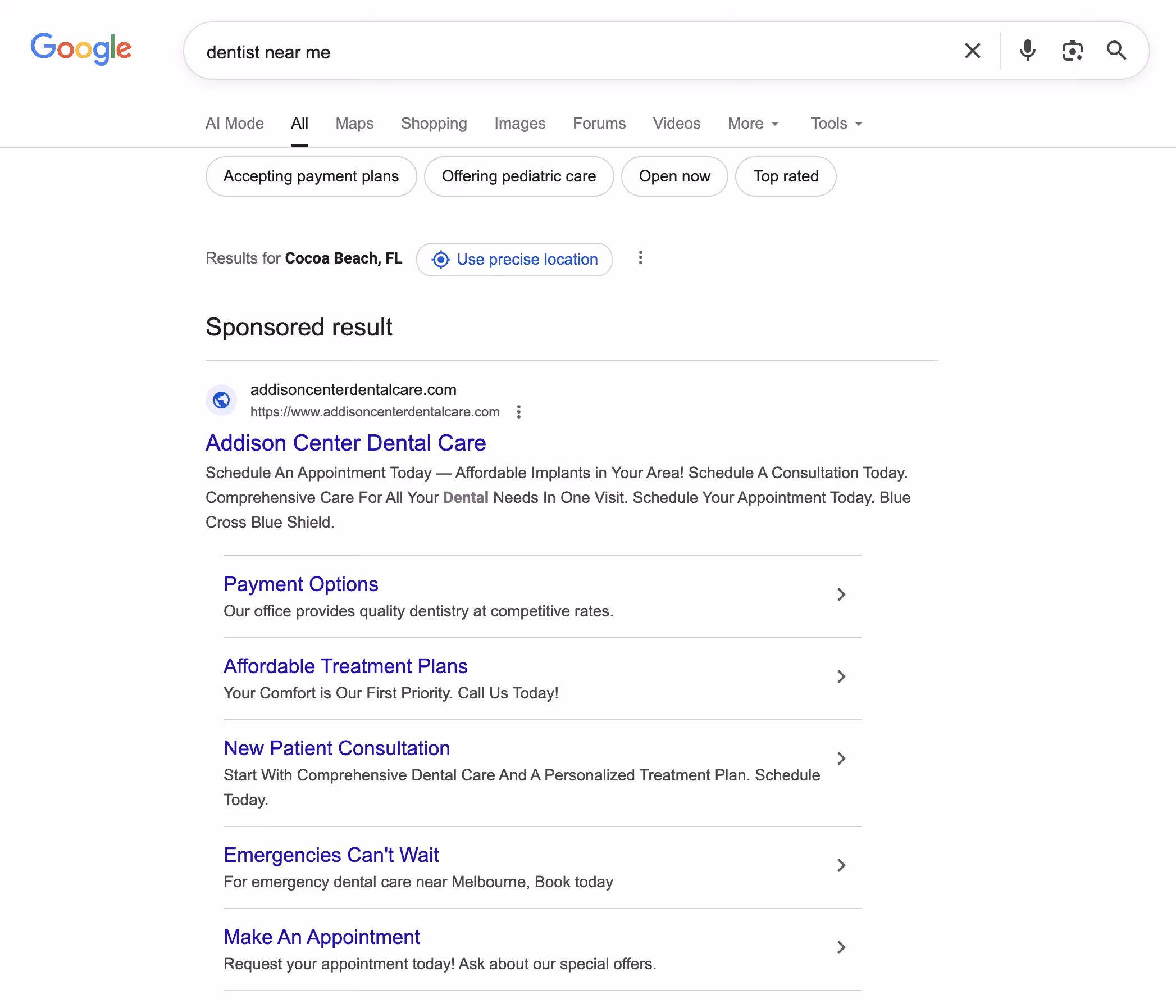 Sponsored results