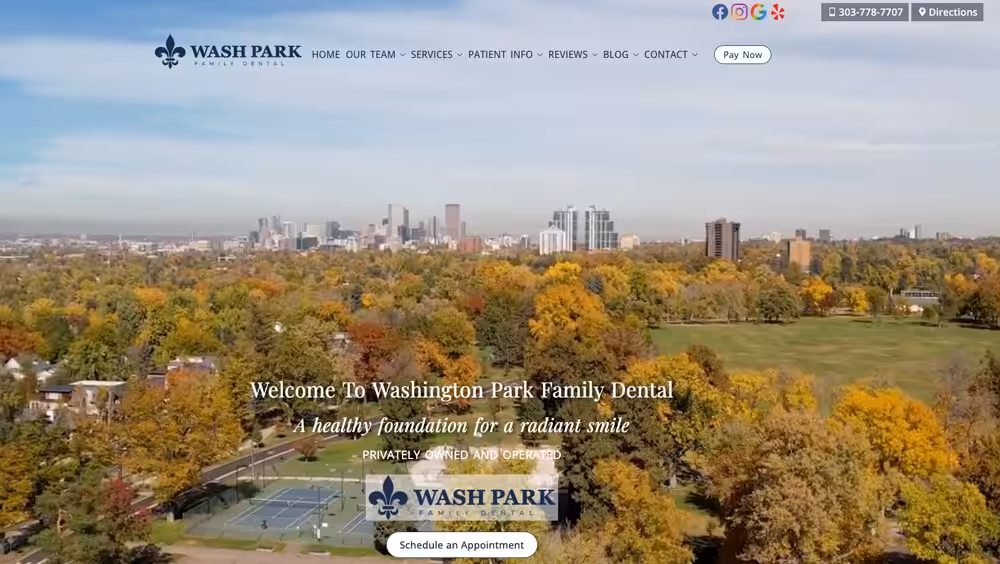Wash park web screenshot